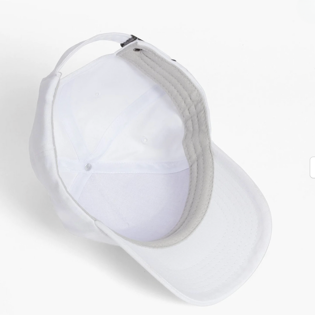 White baseball cap on a white background