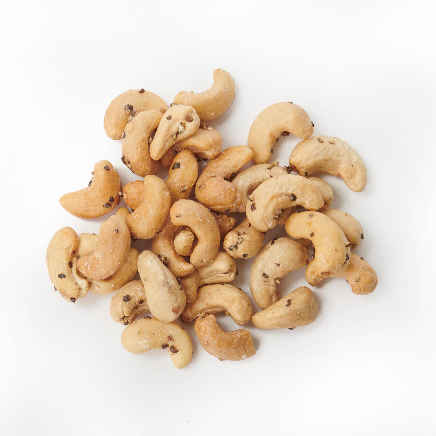 Cashew nuts on a white background