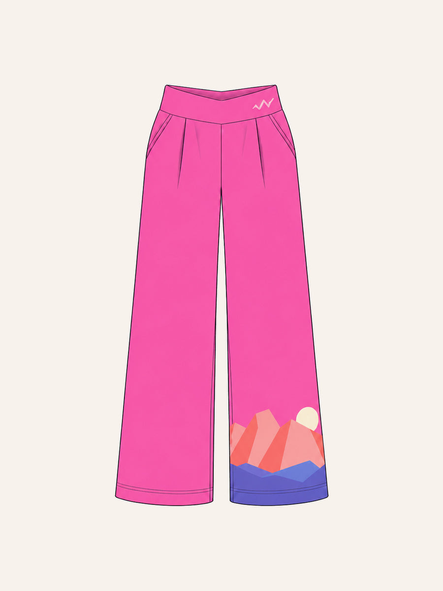 Base Camp Pant in Bright Pink, front drawing