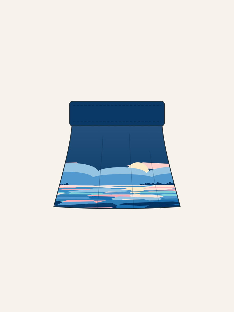 Shoreline Skort in Bright Navy, front drawing